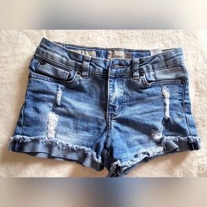 Lucky Brand Blue Jean Shorts Distressed Cuffed Hem